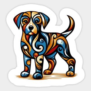 Pop art dog illustration. cubism illustration of a dog Sticker